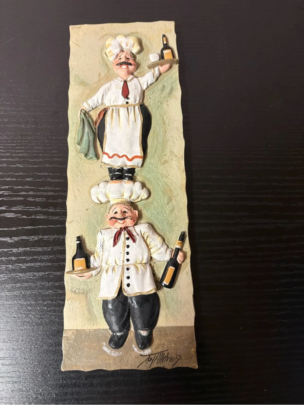 3D Chef Kitchen Wall Plaques Set of 4 Whimsical Bistro Decor